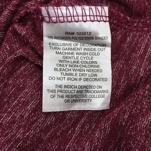 FSU Seminoles Top Long Sleeve Space Dye Stretchy Game Day Football Size Large - Picture 7 of 10